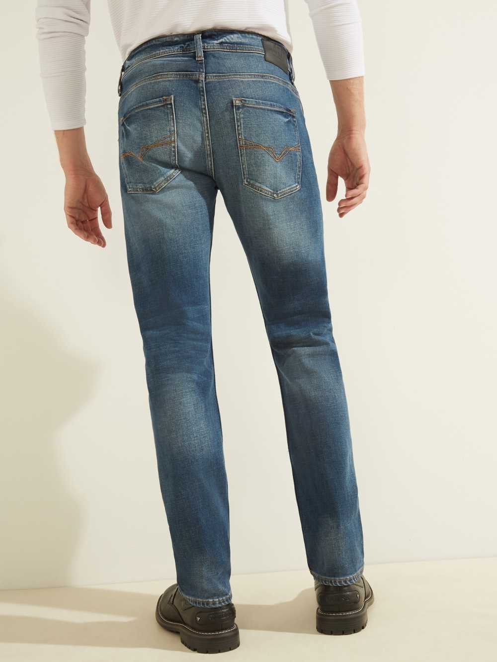 Wash Men's Guess Regular Straight Jeans Australia Sale | 567UPYWHC