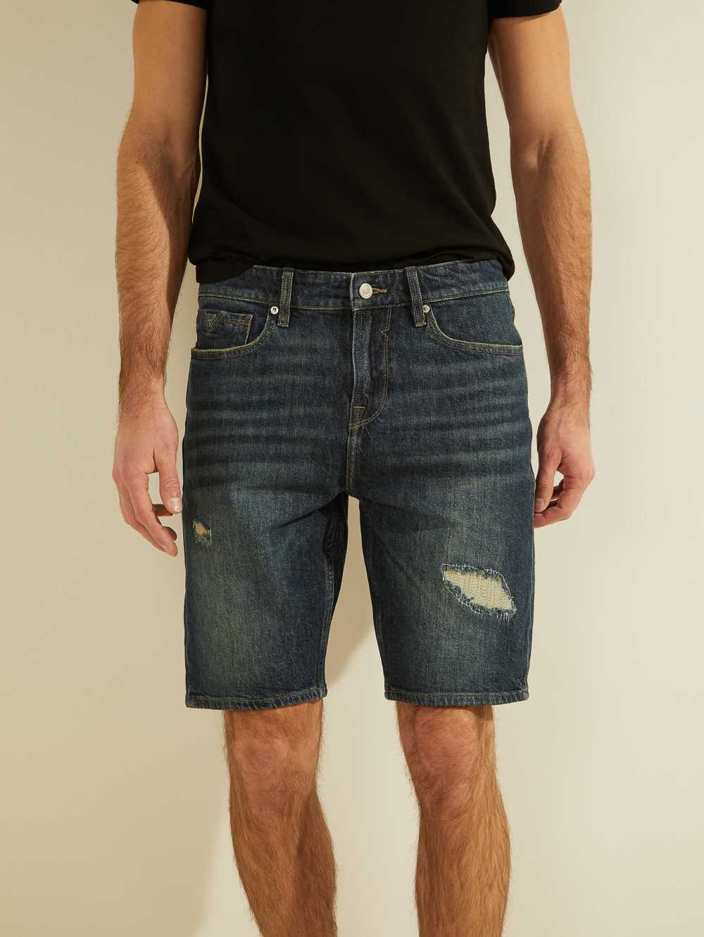 Wash Men\'s Guess Slim Denim Shorts Australia Sale | 123CFHZMU