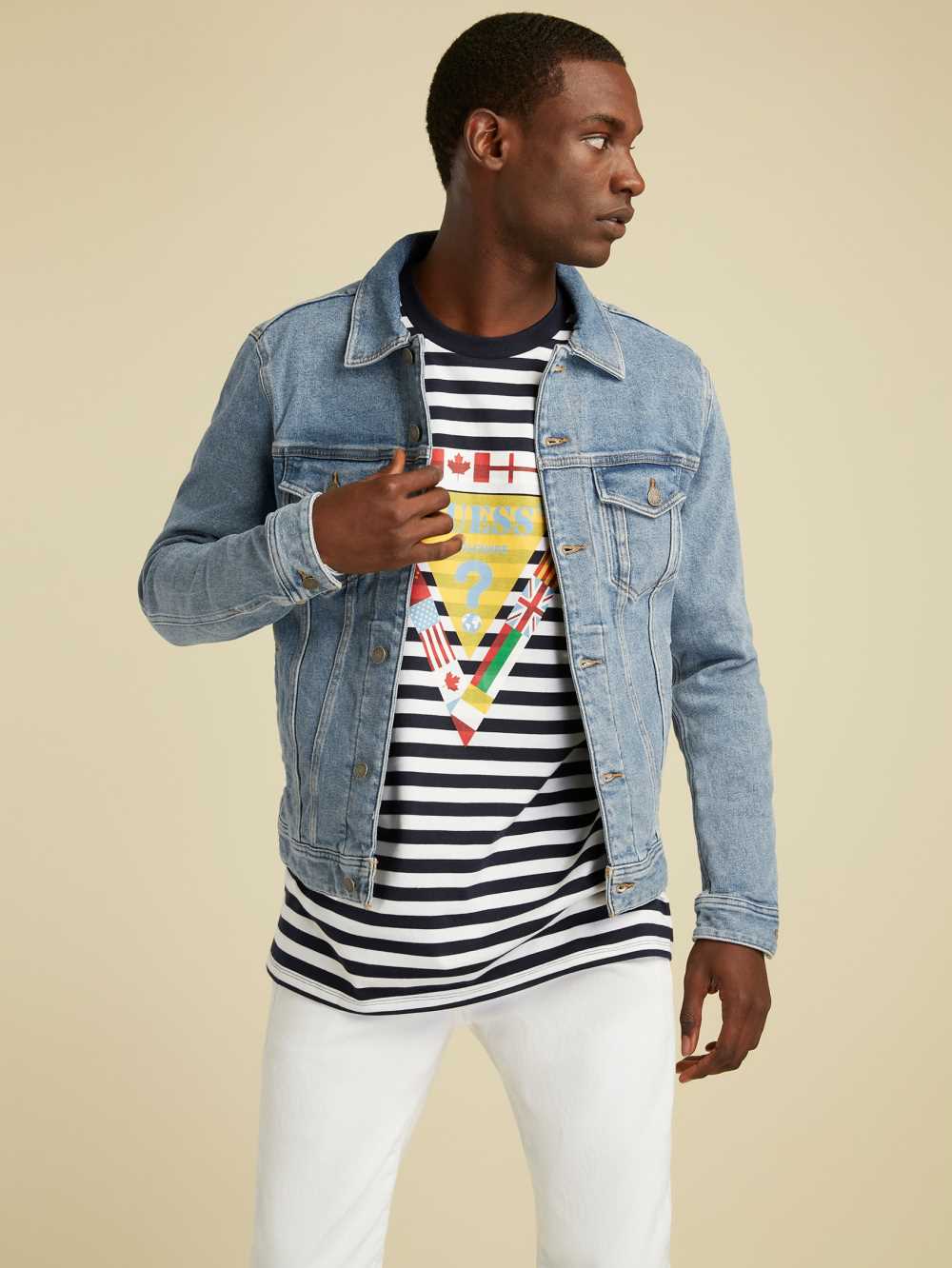 Wash Men's Guess Summer Games Denim Jackets Australia Sale | 713ZFIQXB