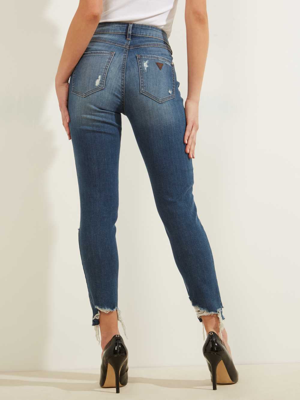 Wash Women's Guess 1981 Destroyed High-Rise Skinny Jeans Australia Sale | 361SPMIUE