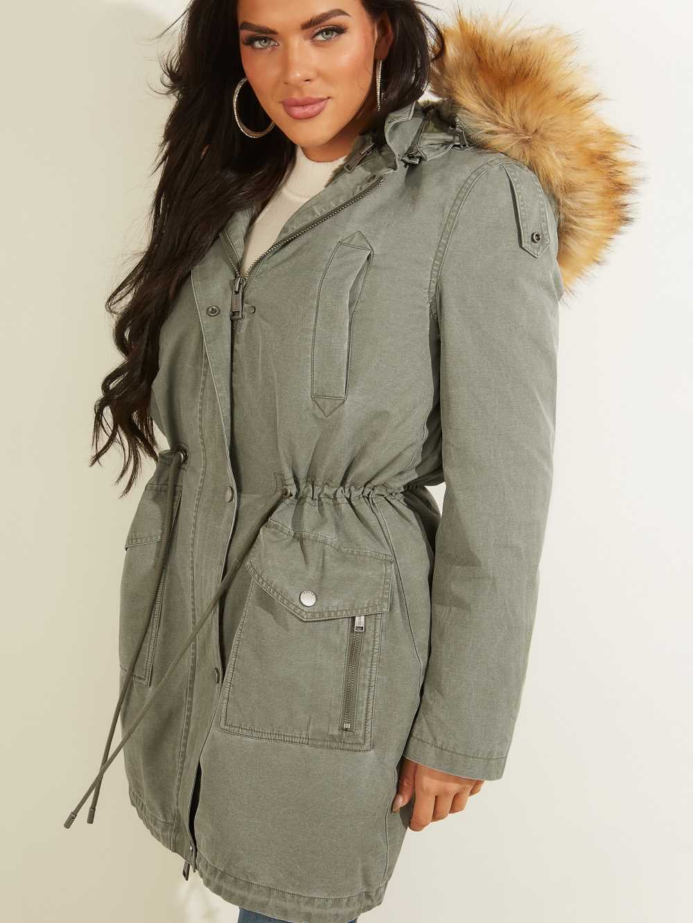 Wash Women's Guess Berenice Parka Jackets Australia Sale | 280HGXAMO