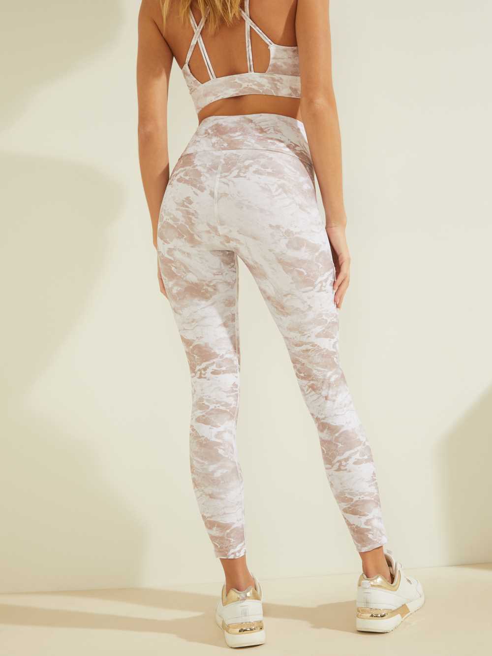 White Flower Women's Guess Eco Marble Leggings Australia Sale | 809IYXPTK