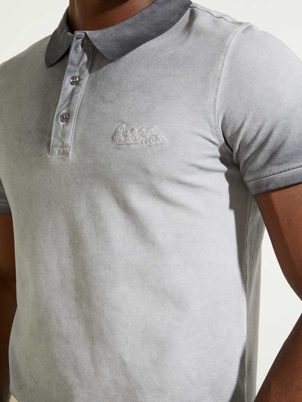 White Grey Men's Guess Wilbur Polo Shirts Australia Sale | 978YZFJTU