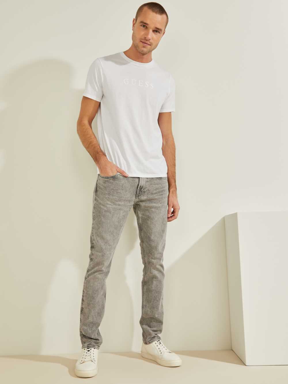 White Light Blue Men's Guess Skinny Jeans Australia Sale | 609MCTEFJ