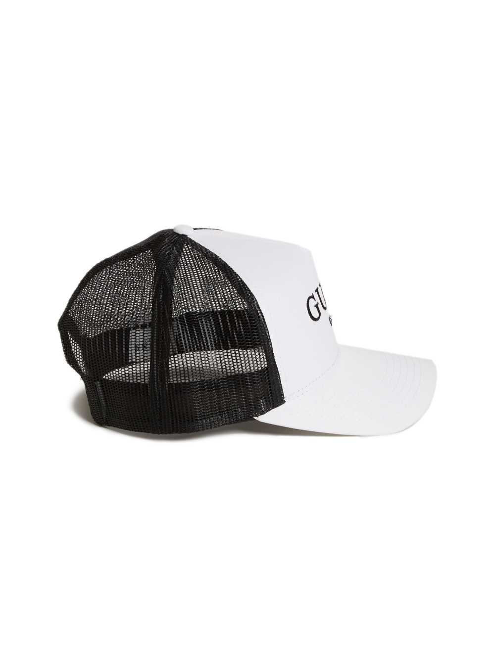 White Men's Guess Contrasting Logo Trucker Hats Australia Sale | 601XHCWNO