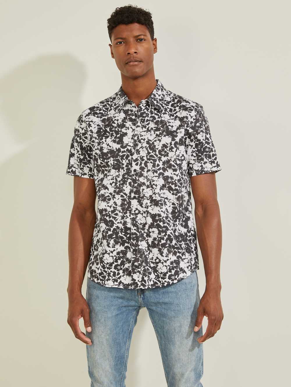 White Men\'s Guess Luxe Dried Blooms Shirts Australia Sale | 594YCZAWB