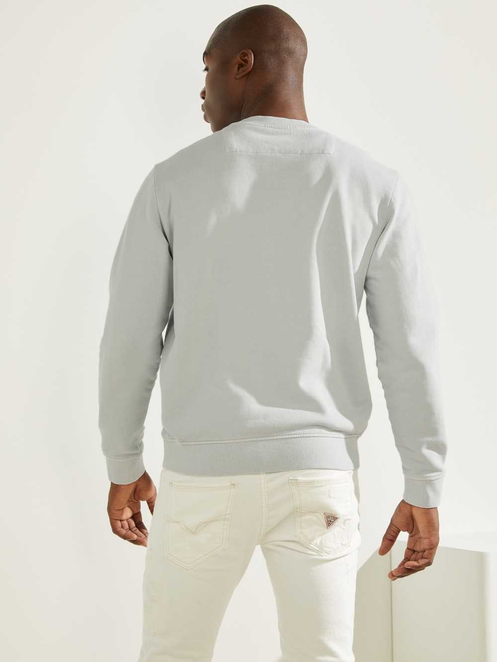 White Men's Guess Melvyn Pullover Sweatshirt Australia Sale | 187SLROMI