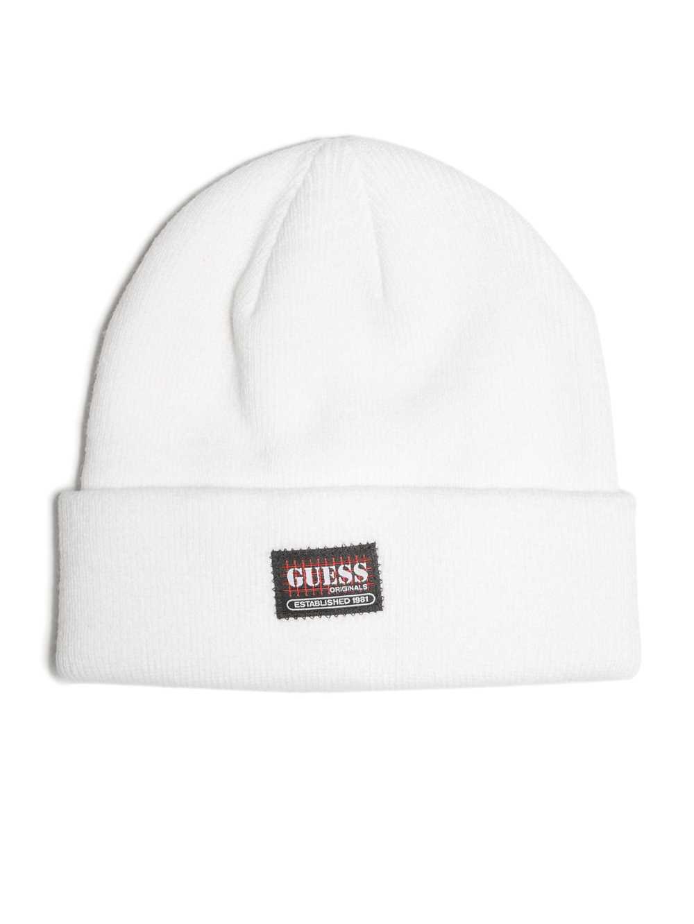 White Men's Guess Originals Logo Beanie Australia Sale | 504SNOZRF