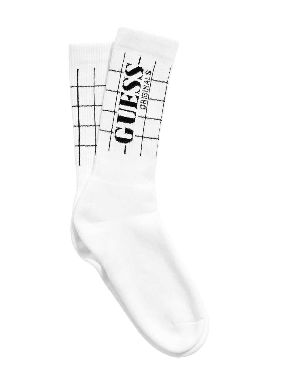 White Men\'s Guess Originals Logo Socks Australia Sale | 482OMQGWA