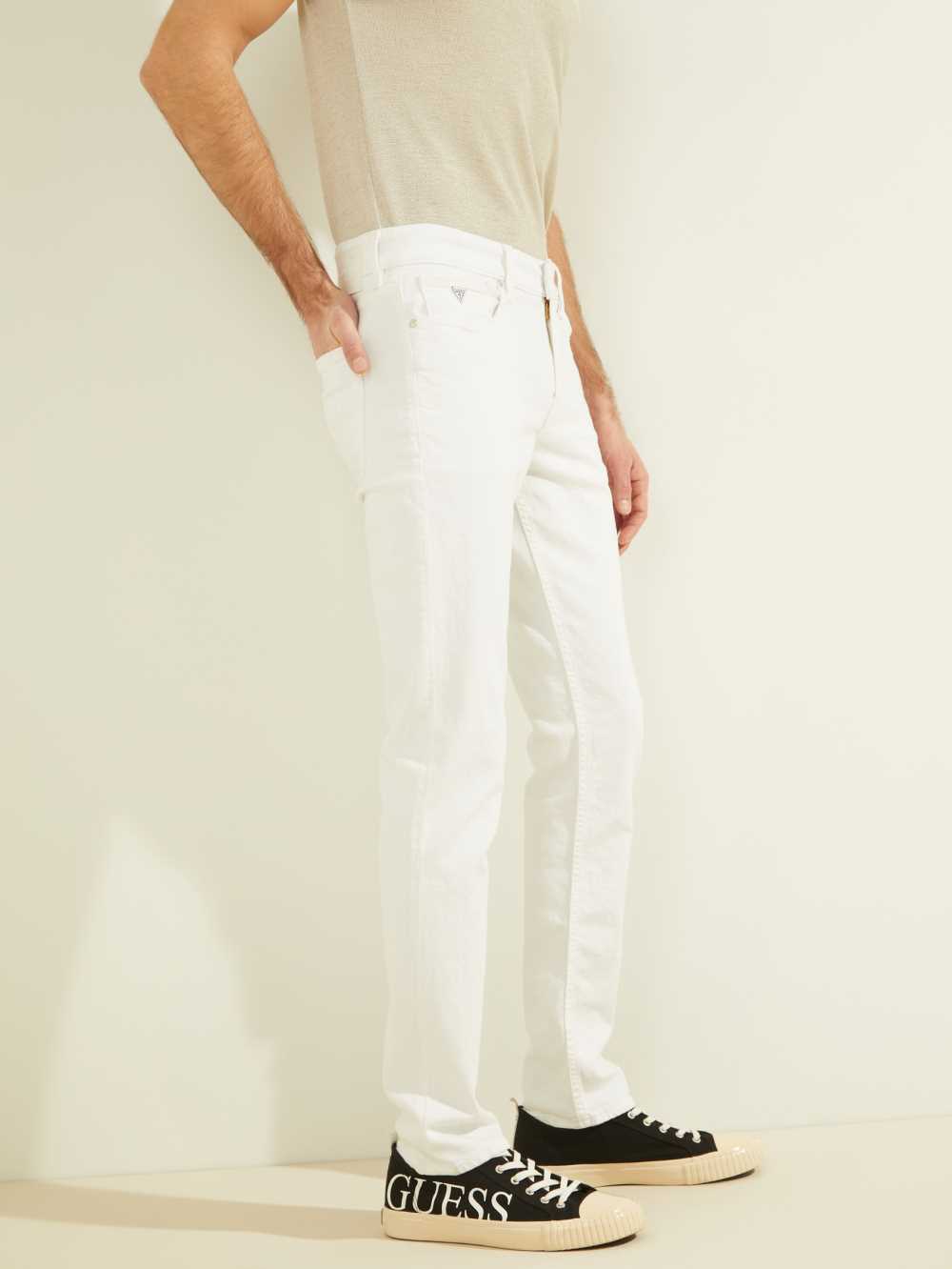 White Men's Guess Slim Tapered Jeans Australia Sale | 298DBEQGF