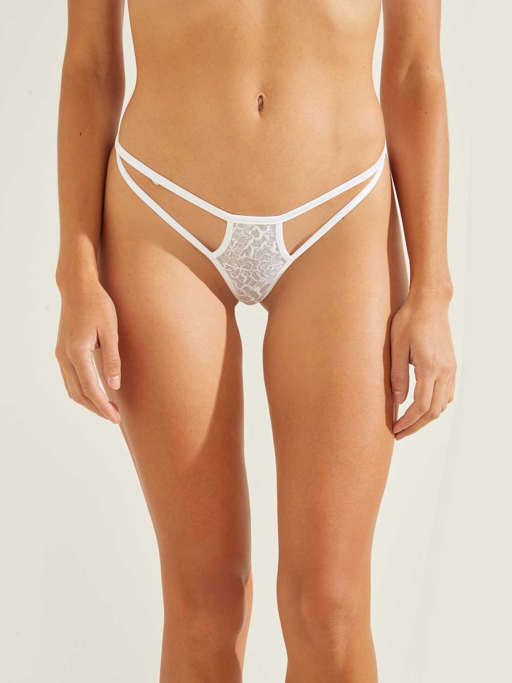 White Women\'s Guess Aleesha Thong Underwear Australia Sale | 594VNKDGY