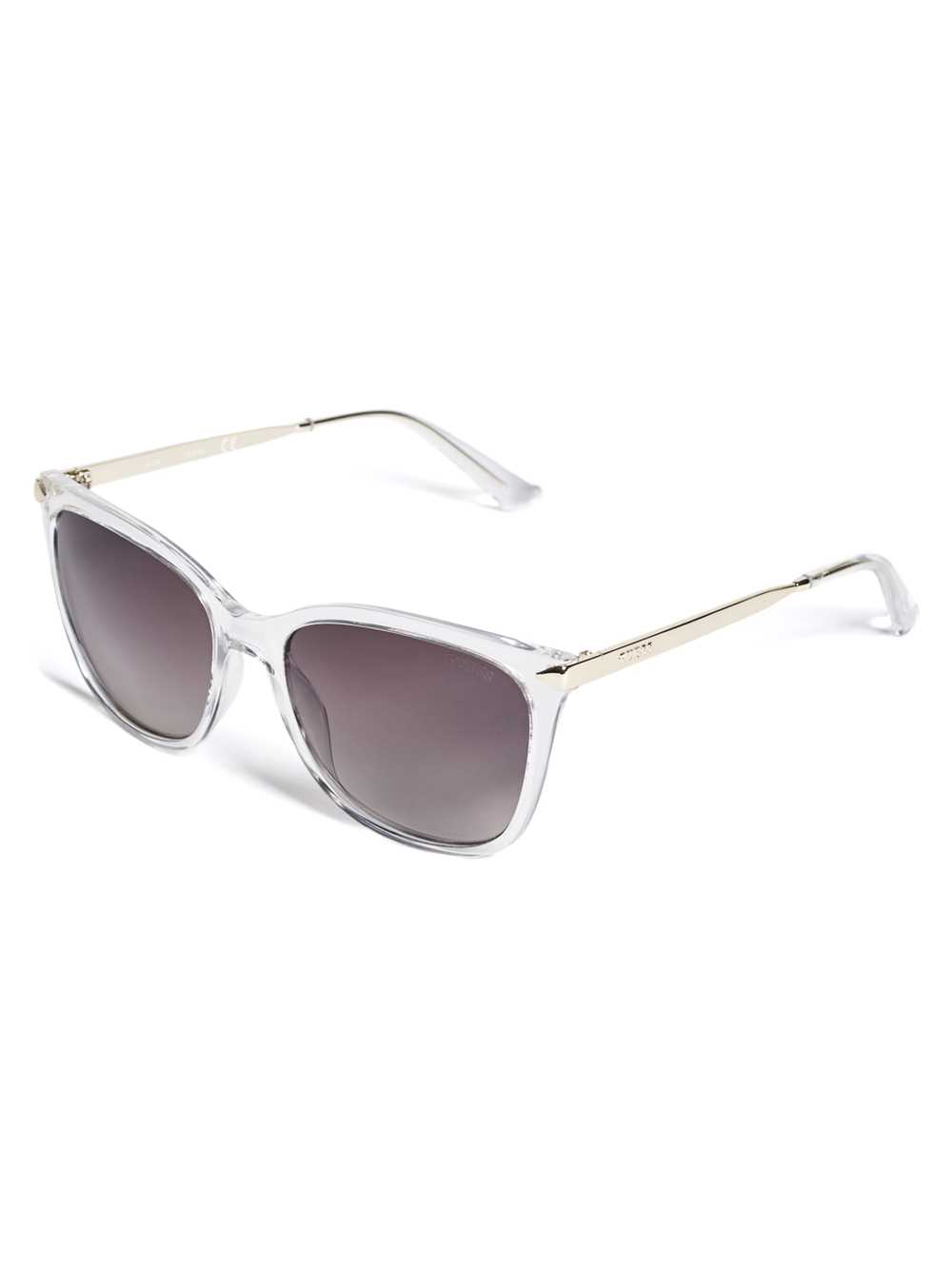 White Women's Guess Amy Square Sunglasses Australia Sale | 419ADGLUW