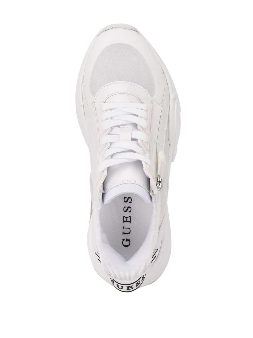 White Women's Guess Bailian Side-Zip Sneakers Australia Sale | 975UAHLZB