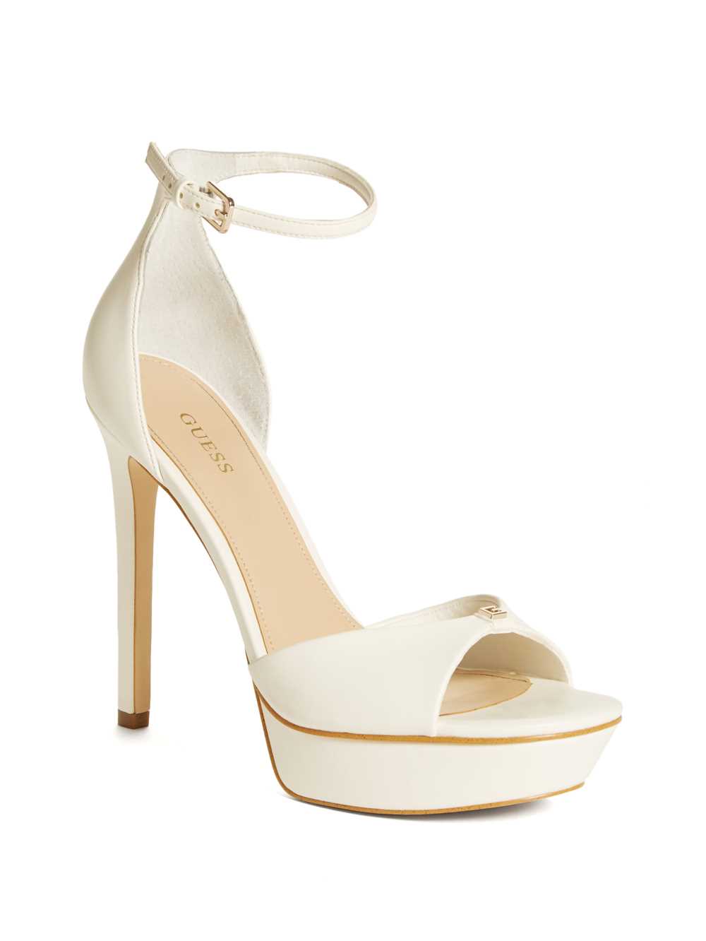 White Women\'s Guess Ellsyn Peep-Toe Stilettos Heels Sandals Australia Sale | 043TPVNSX