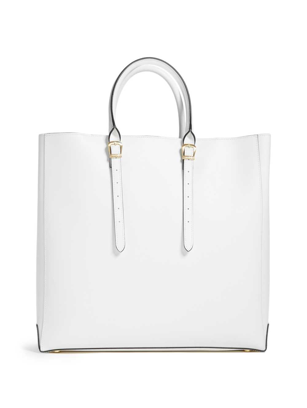 White Women's Guess Lady Luxe Leather Tote Bags Australia Sale | 135BKYWZA