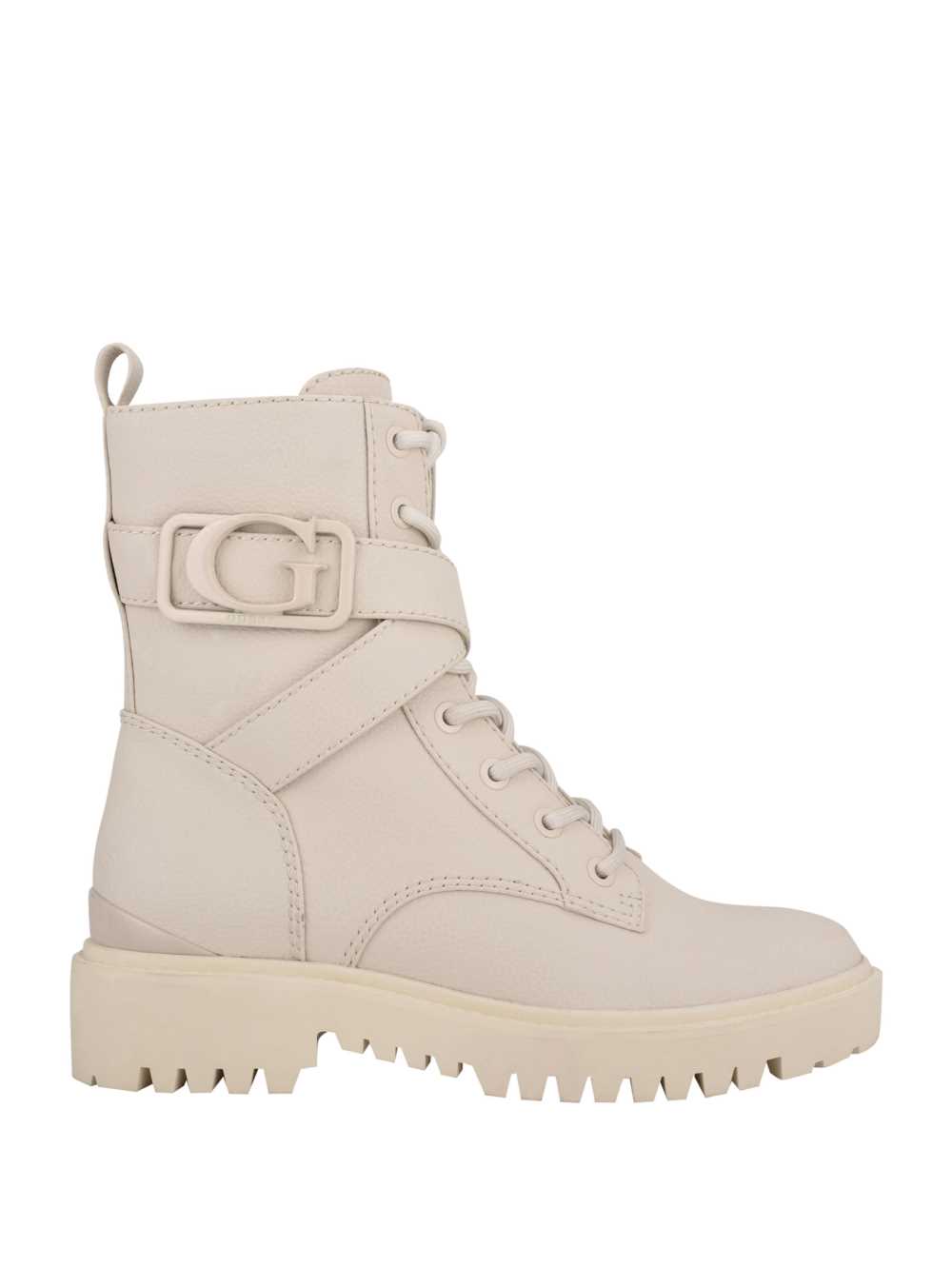 White Women's Guess Orana Combat Booties Australia Sale | 658VADPSR