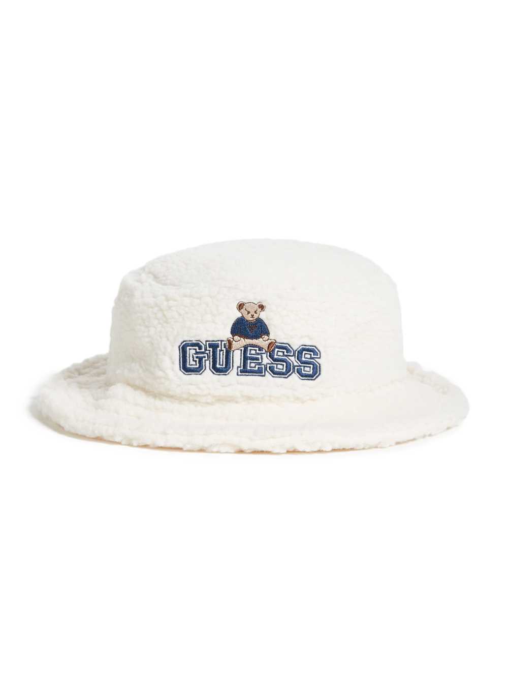 White Women's Guess Originals x Bear Sherpa Bucket Hats Australia Sale | 109DCFVMT