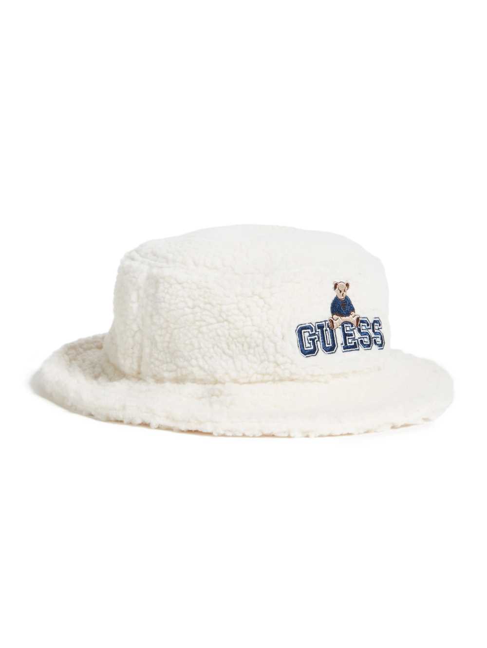 White Women's Guess Originals x Bear Sherpa Bucket Hats Australia Sale | 109DCFVMT