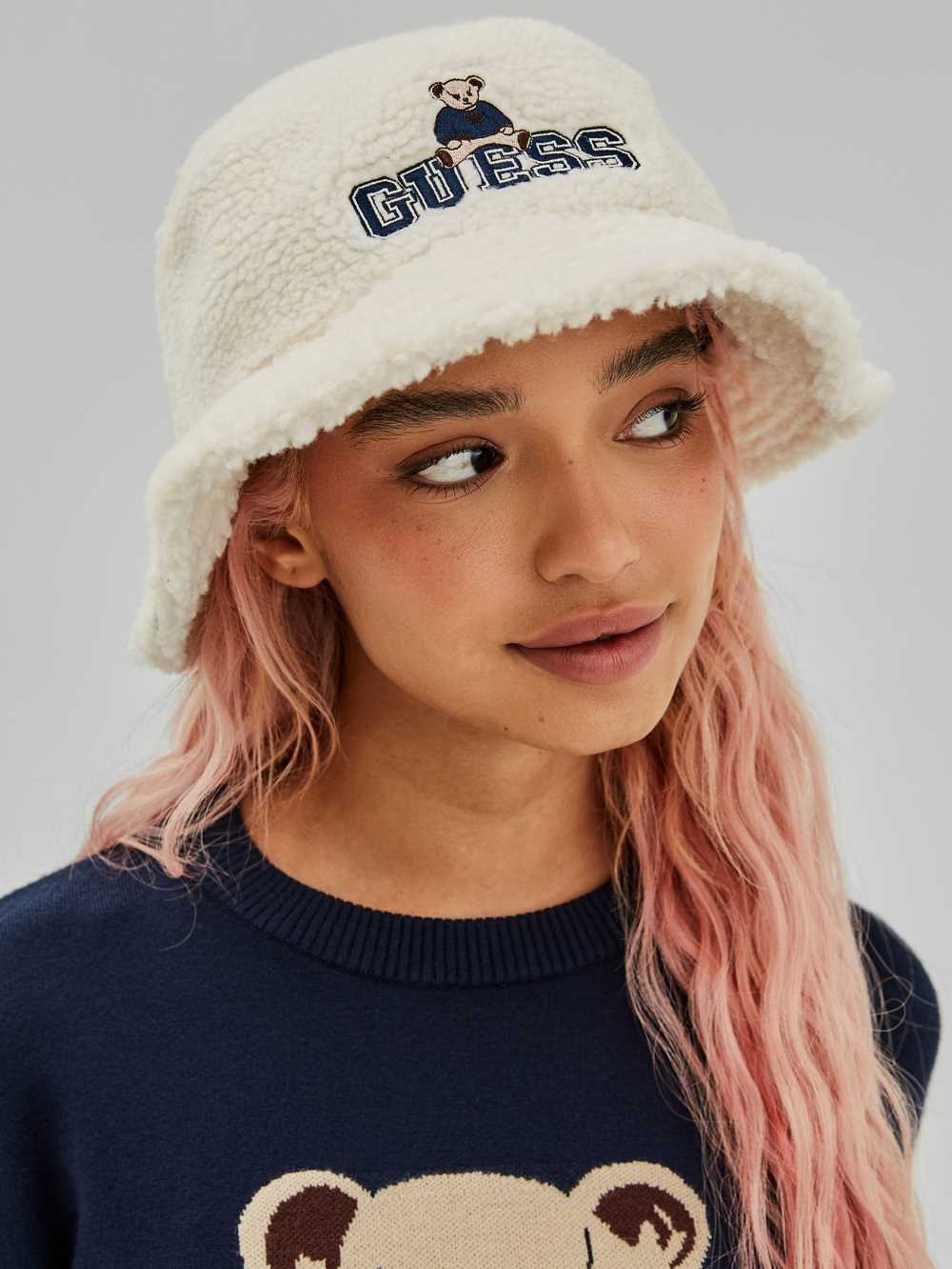 White Women\'s Guess Originals x Bear Sherpa Bucket Hats Australia Sale | 109DCFVMT