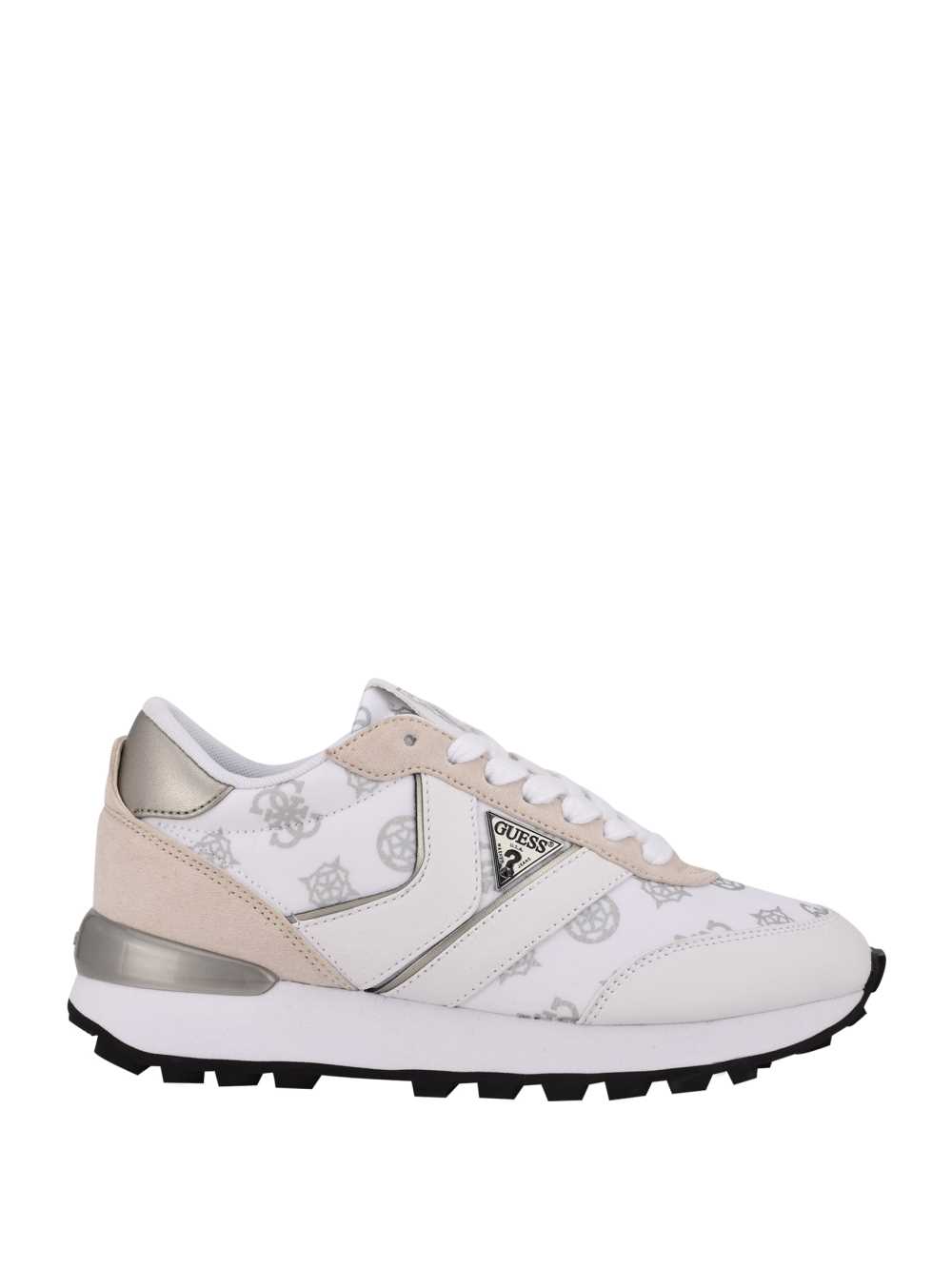 White Women's Guess Samsin Logo Print Sneakers Australia Sale | 815YPBCEJ