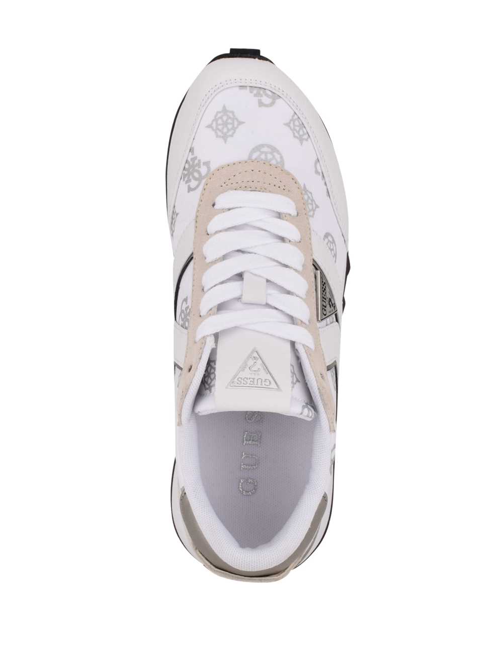 White Women's Guess Samsin Logo Print Sneakers Australia Sale | 815YPBCEJ