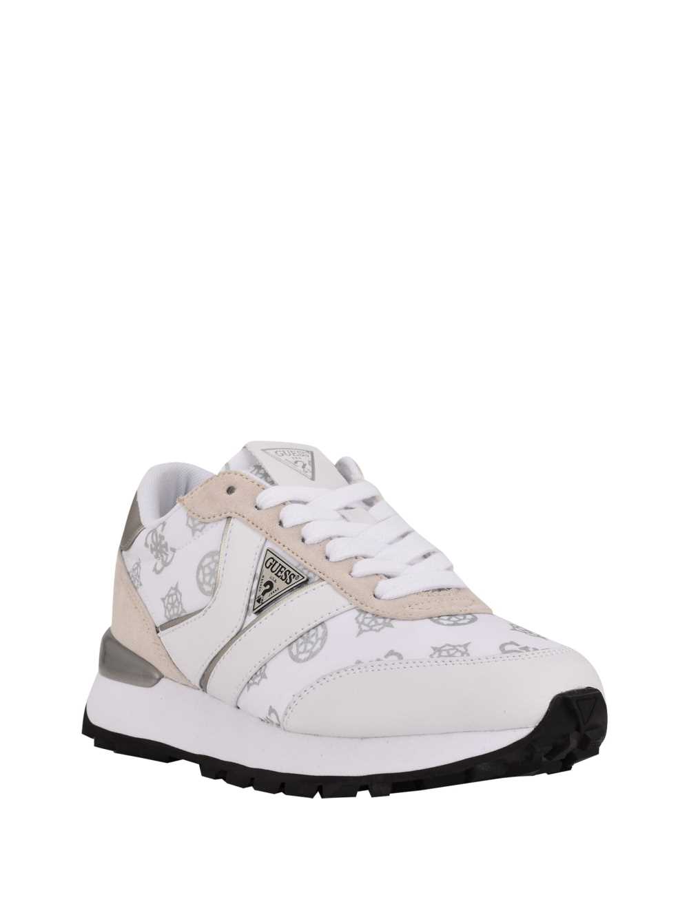 White Women\'s Guess Samsin Logo Print Sneakers Australia Sale | 815YPBCEJ