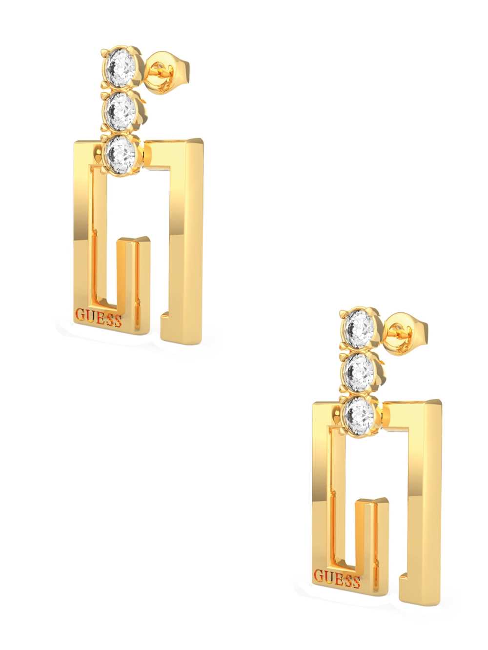 Yellow Gold Women's Guess Gold-Tone Square G Logo Drop Earrings Australia Sale | 392JUBVRH