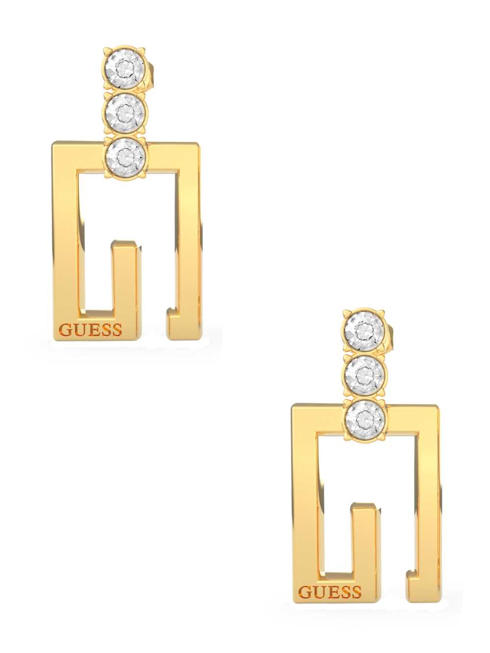 Yellow Gold Women\'s Guess Gold-Tone Square G Logo Drop Earrings Australia Sale | 392JUBVRH