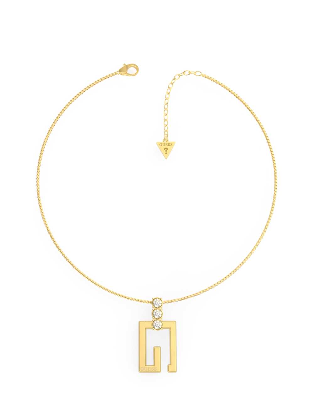 Yellow Gold Women\'s Guess Gold-Tone Square G Logo Pendant Necklace Australia Sale | 548FMXYNW