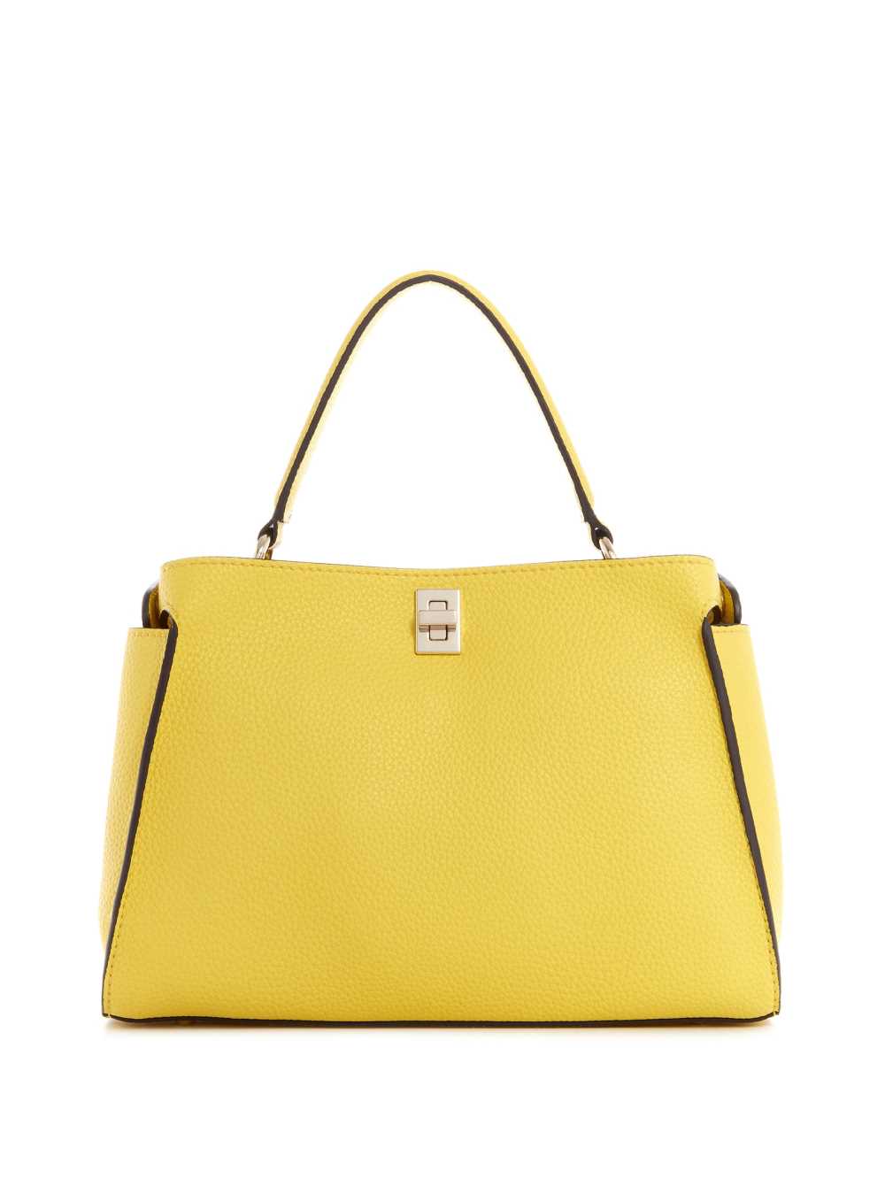 Yellow Women's Guess Uptown Chic Turnlock Satchel Bags Australia Sale | 238RIJSUN